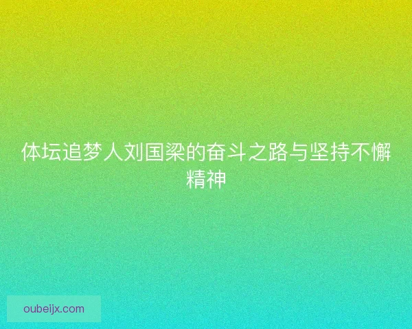 体坛追梦人刘国梁的奋斗之路与坚持不懈精神