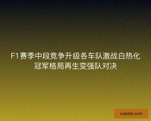 F1赛季中段竞争升级各车队激战白热化冠军格局再生变强队对决 F1赛季中段竞争升级各车队激战白热化冠军格局再生变强队对决